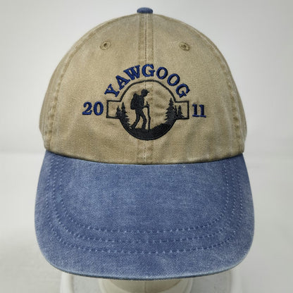 Yawgoog Hiker 2011 Baseball Cap Beige Blue One Size Slideback Embroidered Hat