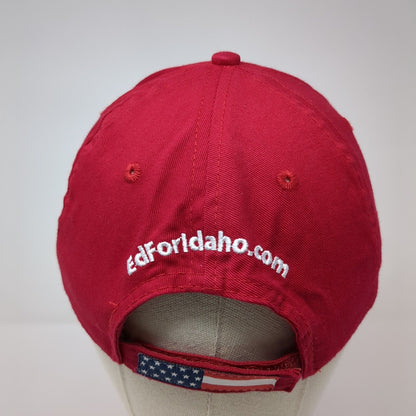 Humphreys Governor Strapback Hat Red One Size Adjustable Port Authority