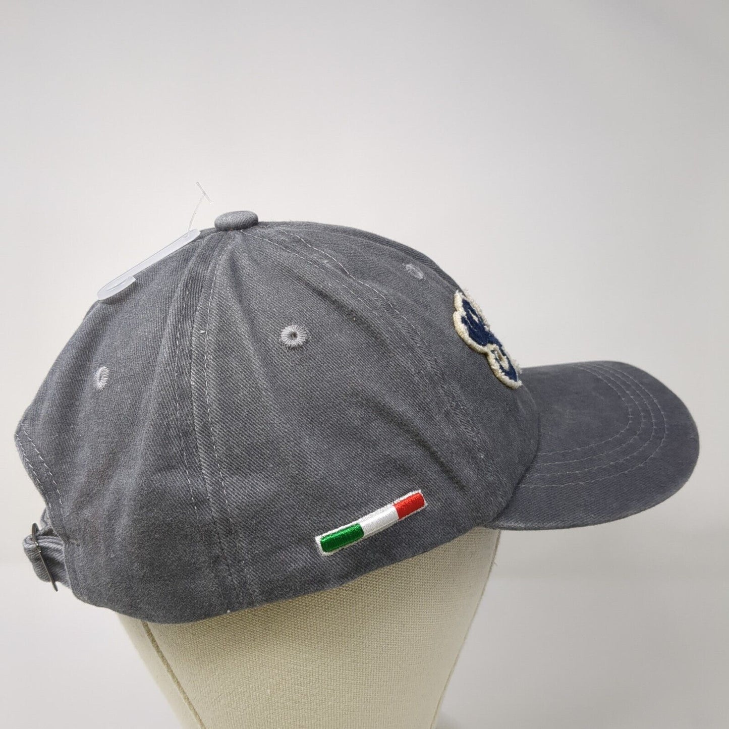 Siena Italia Slideback Hat Gray OS Adjustable Embroidered Patriotic Capello