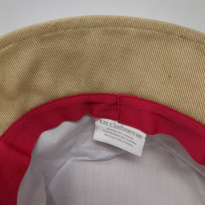 Liz Claiborne Bucket Hat Tan One Size Leather Strap Solid Outdoor