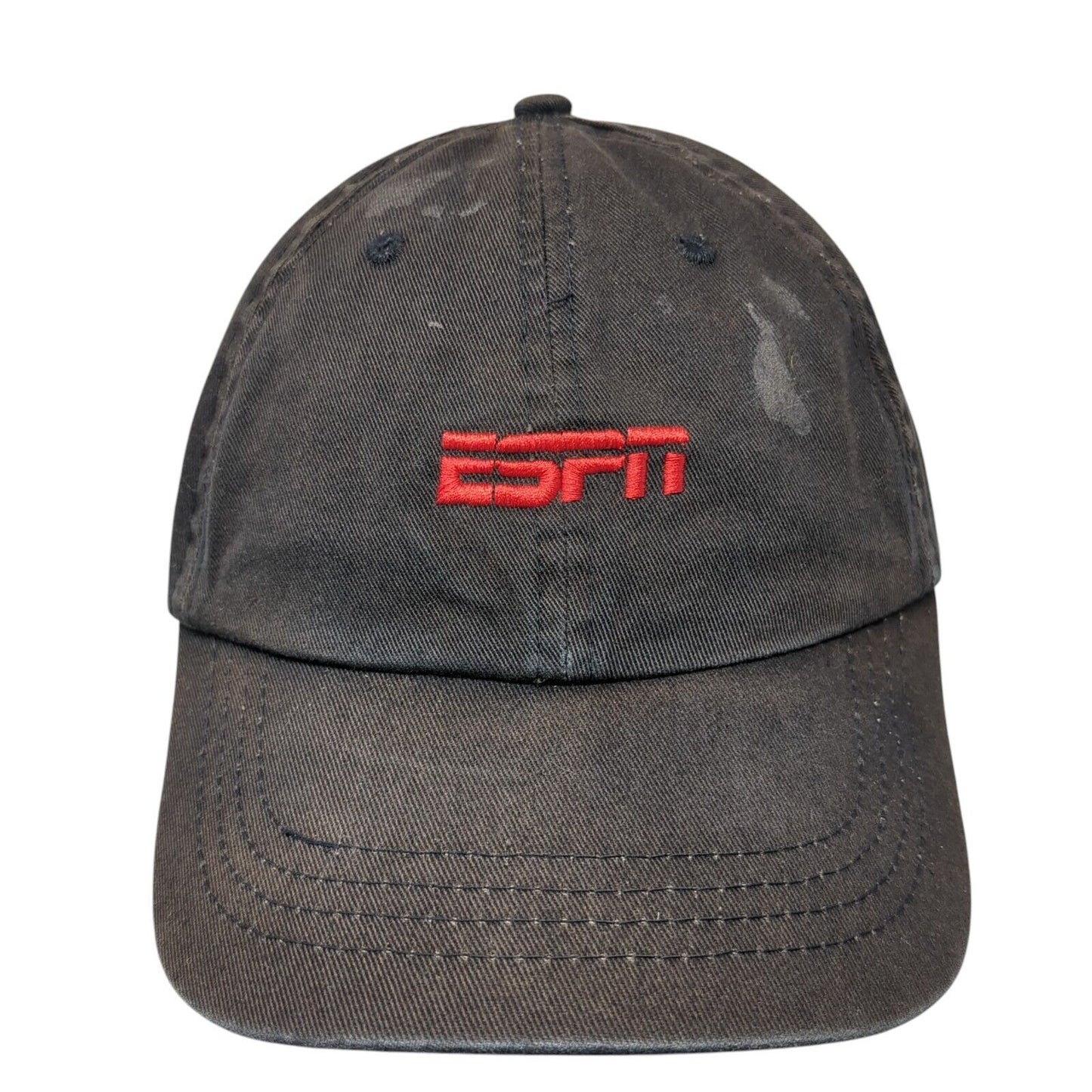 ESPN Slideback Baseball Cap Black One Size Adjustable Embroidered Legend