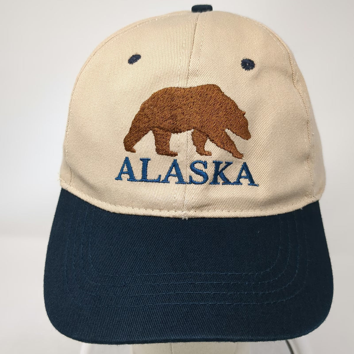 Tongass Trading Company Snapback Beige Blue One Size Bear Alaska Two-Tone Hat