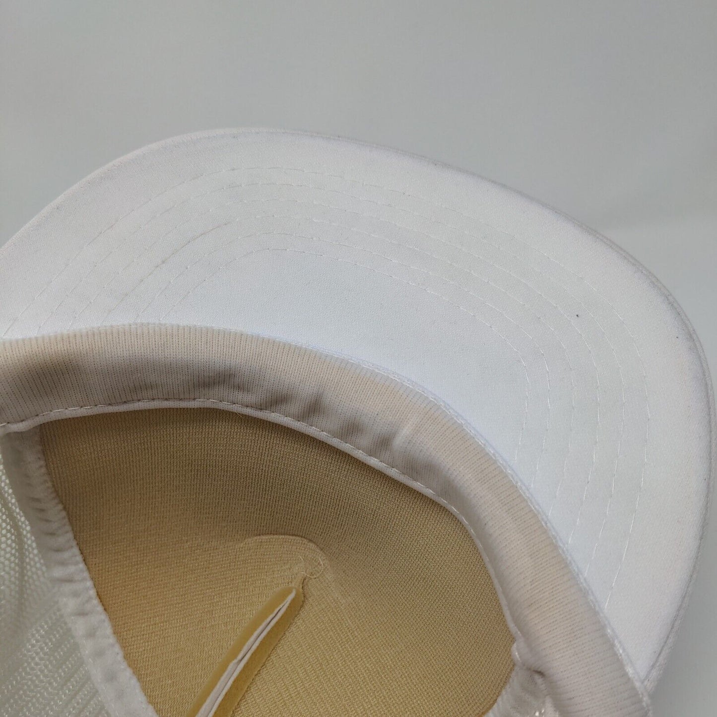 Lagoon Snapback Trucker Hat White OSFA Adjustable Mesh Back Rope Polyester