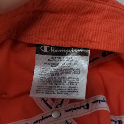 Champion Slideback Hat Pink OSFA Embroidered Adjustable Vent Holes
