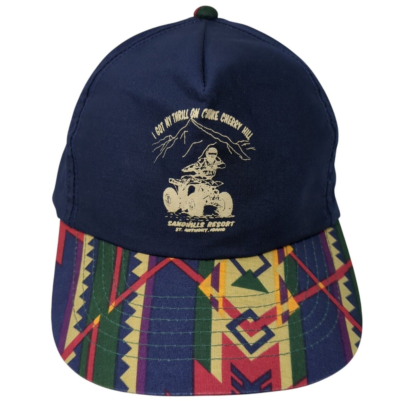 I Got My Thrill On Choke Cherry Hill Snapback Hat Multicolor OS Adjustable Aztec