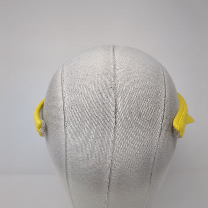Laura Gayle Clip On Sun Visor Hat Yellow One Size Embroidered Wide Brim