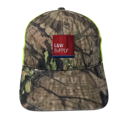 L&W Supply Strapback Mesh Back Trucker Hat Camo One Size Port Authority