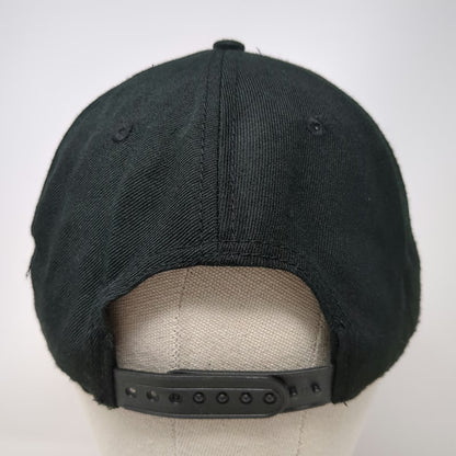 Nitro Circus Snapback Hat Black One Size Flat Brim Wool Blend Warning Logo