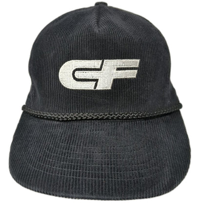 Tonkin Inc. 5 Panel Black Hat One Size Corduroy Rope CF Snapback Cotton Logo Cap