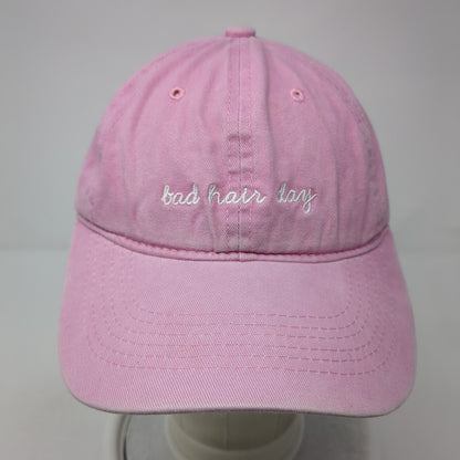 Bad Hair Day Slideback Hat Pink One Size Adjustable Embroidered 6 Panel