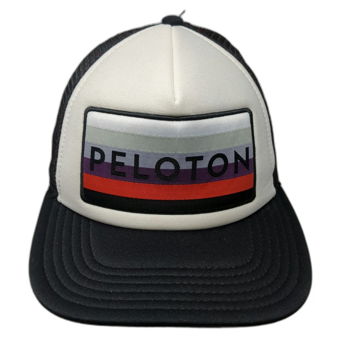 Peloton Trucker Hat Black One Size Mesh Back Foam Front Snapback Logo Patch