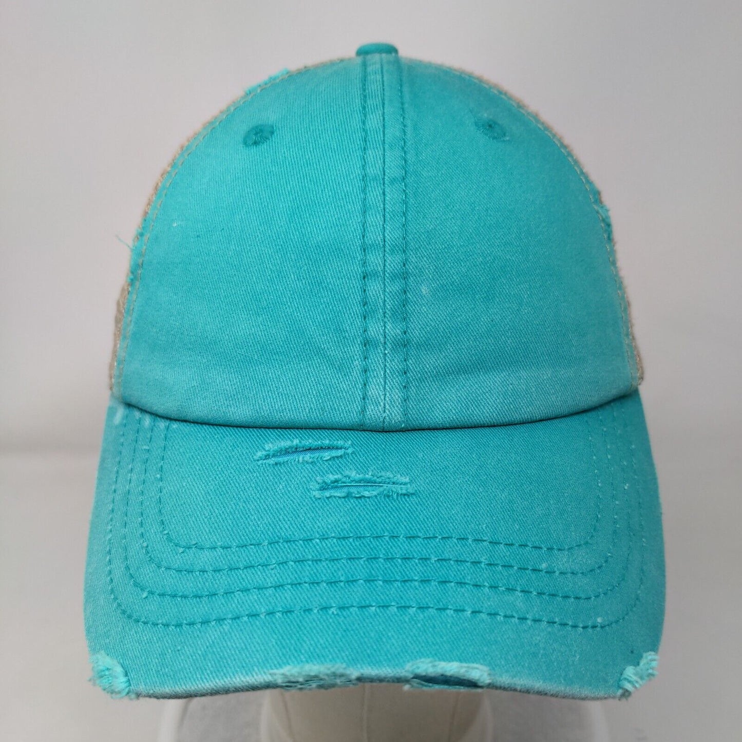 KB ETHOS Strapback Trucker Hat Ponytail Caps Multicolor OS Distressed Blank