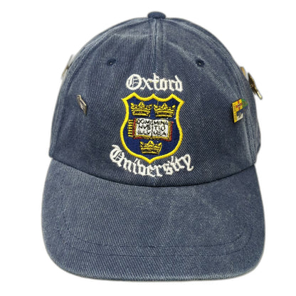 The Fellows Oxford University Blue One Size Baseball Cap Travel Pins Crest Hat