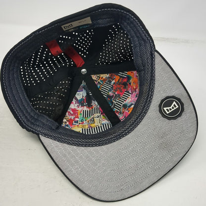 Melin Baseball Cap Black XL Perforated Graphic Lining Hydro Tech Stretch Hat