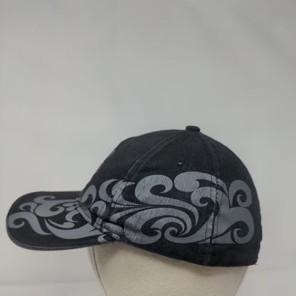Hawaii Slideback Hat Black One Size Adjustable Embroidered 6 Panel Surfware