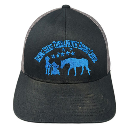 Pacific Headwear Trucker Hat Black One Size Snapback Mesh Horse Riding Center