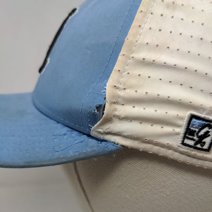 The Game Pro Fitted Hat Blue XS Embroidered Logo Colorblock 6 Panel
