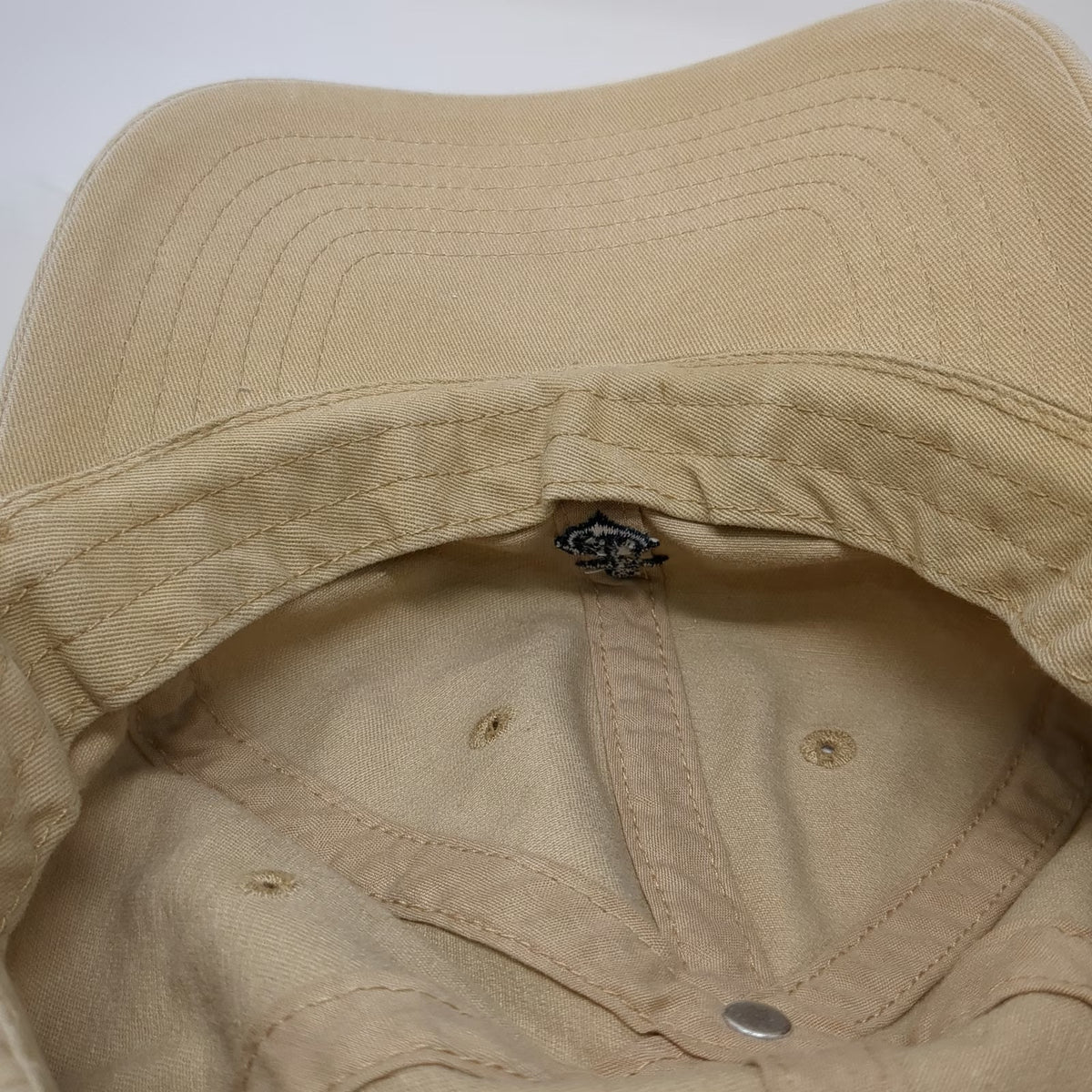 GLH Baseball Cap Beige One Size Cotton Slideback Embroidered Anchor Logo Hat