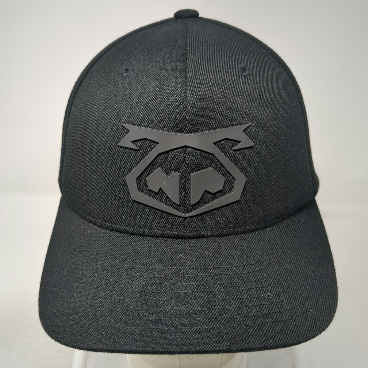 Flexfit Baseball Cap Black M Raised Logo NP Embroidery Wool Blend Comfort hat