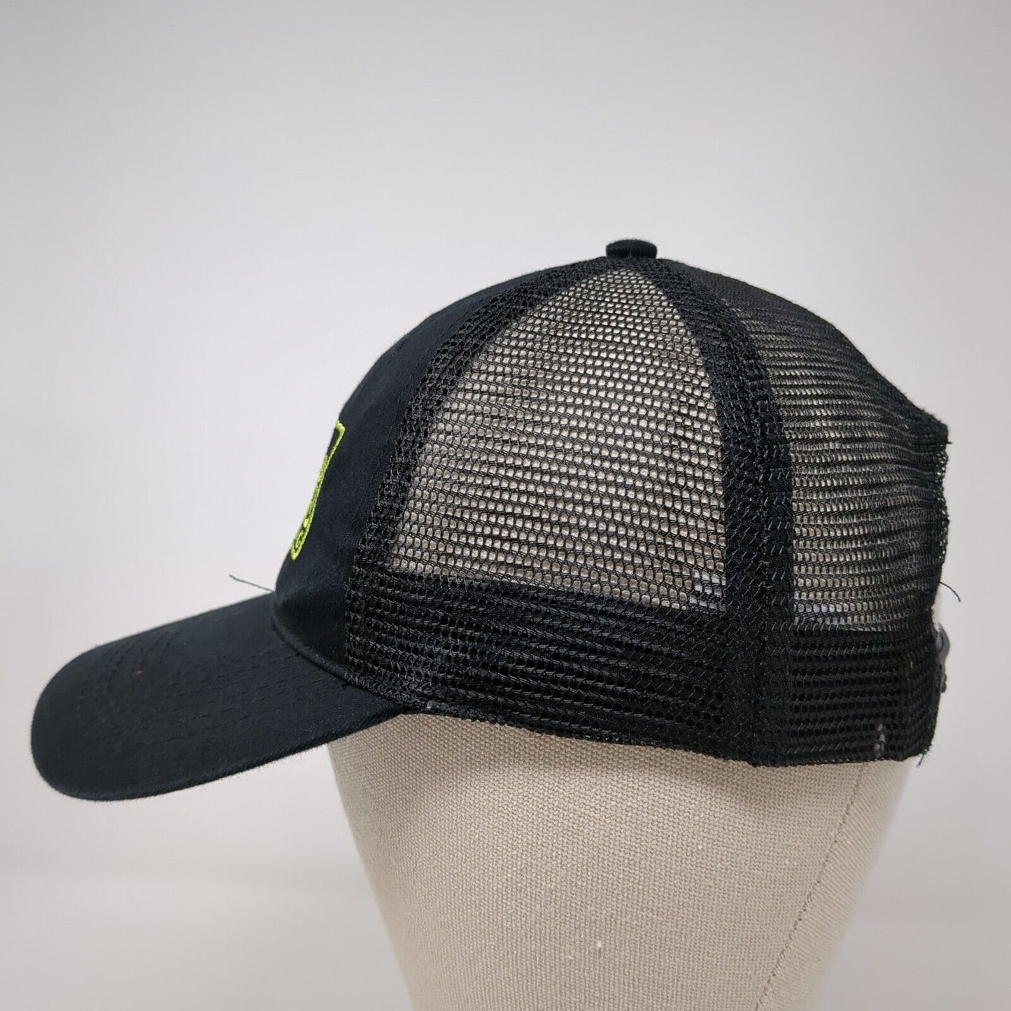 Crooked Fence Brewing Snapback Trucker Hat Black One Size Mesh Back