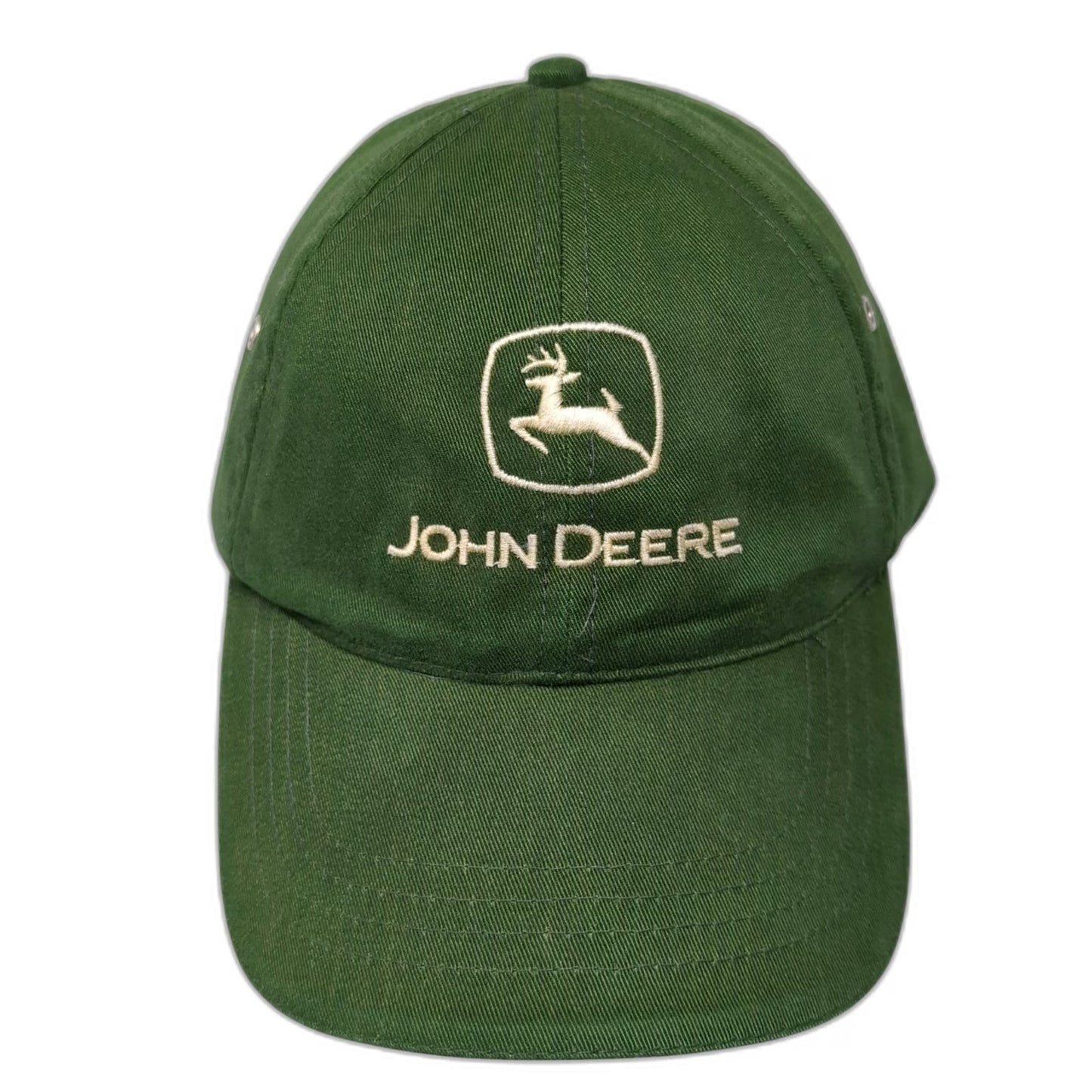KC Caps John Deere Baseball Cap Green One Size Hat Slideback Logo Sandwich Brim