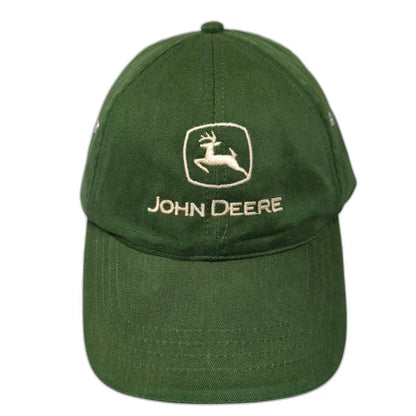 KC Caps John Deere Baseball Cap Green One Size Hat Slideback Logo Sandwich Brim