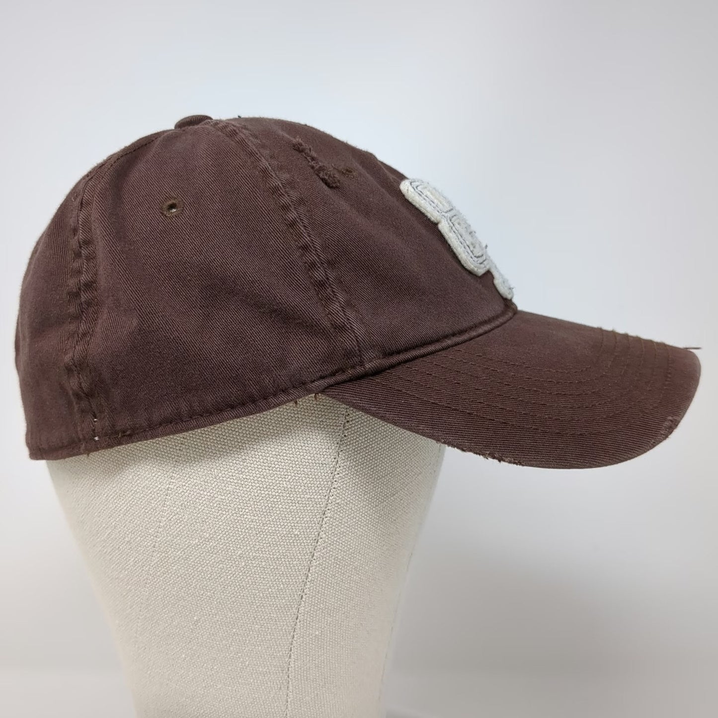 Aeropostale 87 Baseball Cap Brown XL Distressed Brim Aero Underbill Hat
