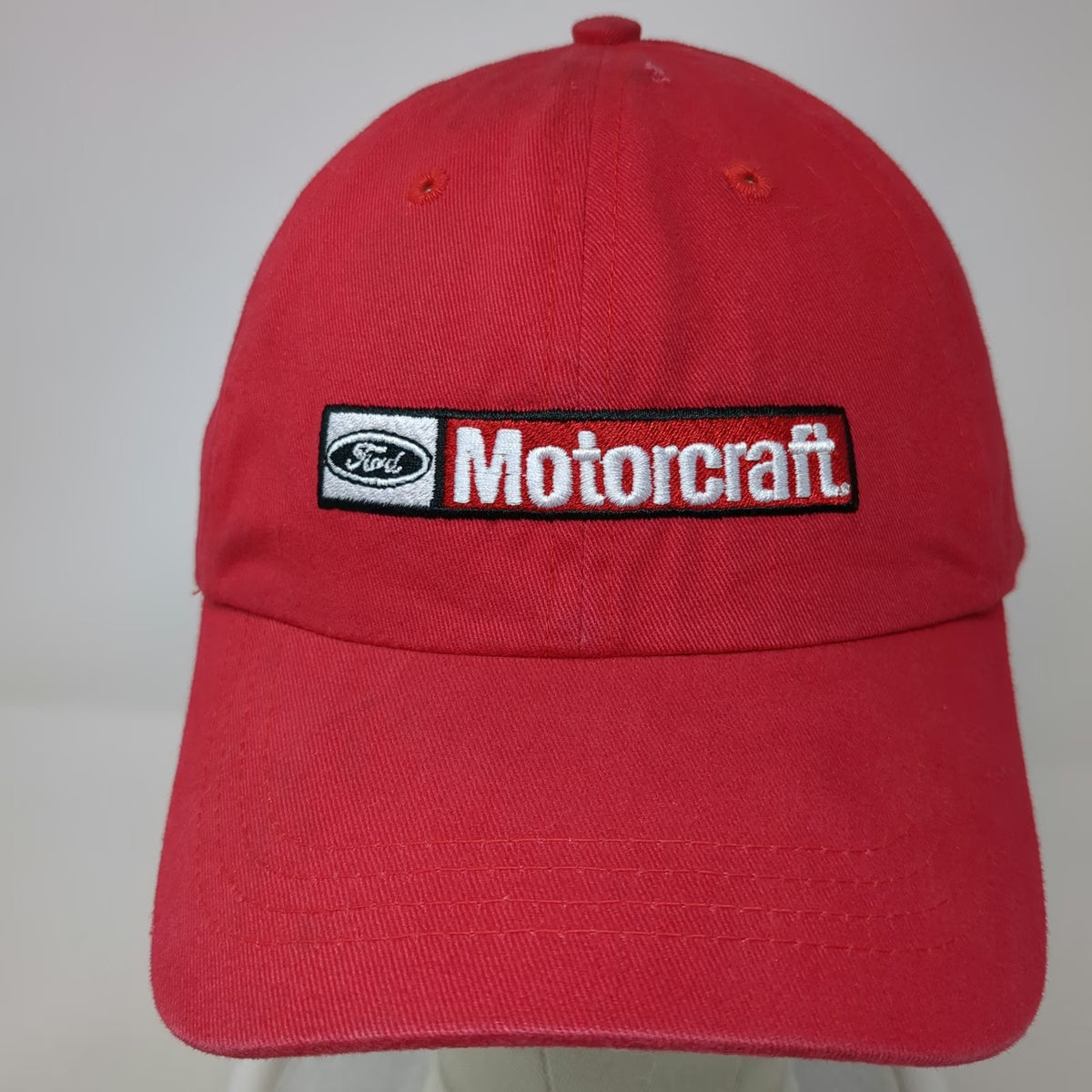 Ford Motorcraft Logo Baseball Cap Red One Size Embroidered Adjustable Strap hat