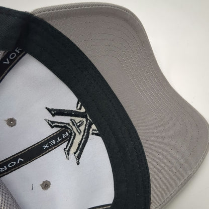 Vortex Baseball Cap Gray One Size Mesh Snapback Embroidered Logo Hunting Hat