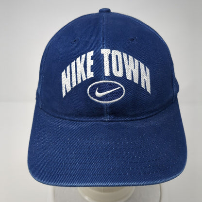 Nike Town Strapback Hat Blue One Size Adjustable USA Swoosh Embroidered