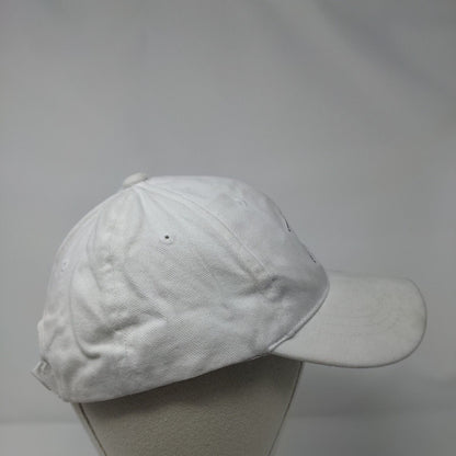 Skiing Strapback Hat White OSFM Adjustable Embroidered Solid Decky
