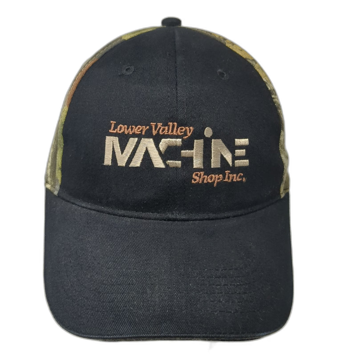 Otto Baseball Cap Black Camo One Size Lower Valley Machine Shop Inc Logo Hat