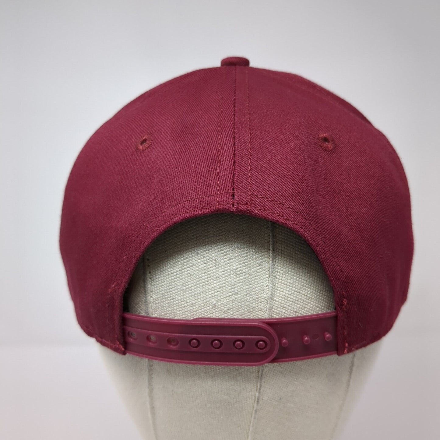 Crack Football Snapback Hat Red OSFA Solid Adjustable Embroidered