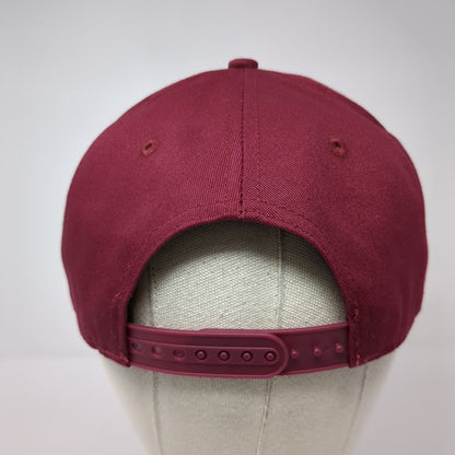 Crack Football Snapback Hat Red OSFA Solid Adjustable Embroidered