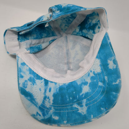 Unbranded Strapback Hat Blue One Size Adjustable Tie Dye Blank 6 Panel