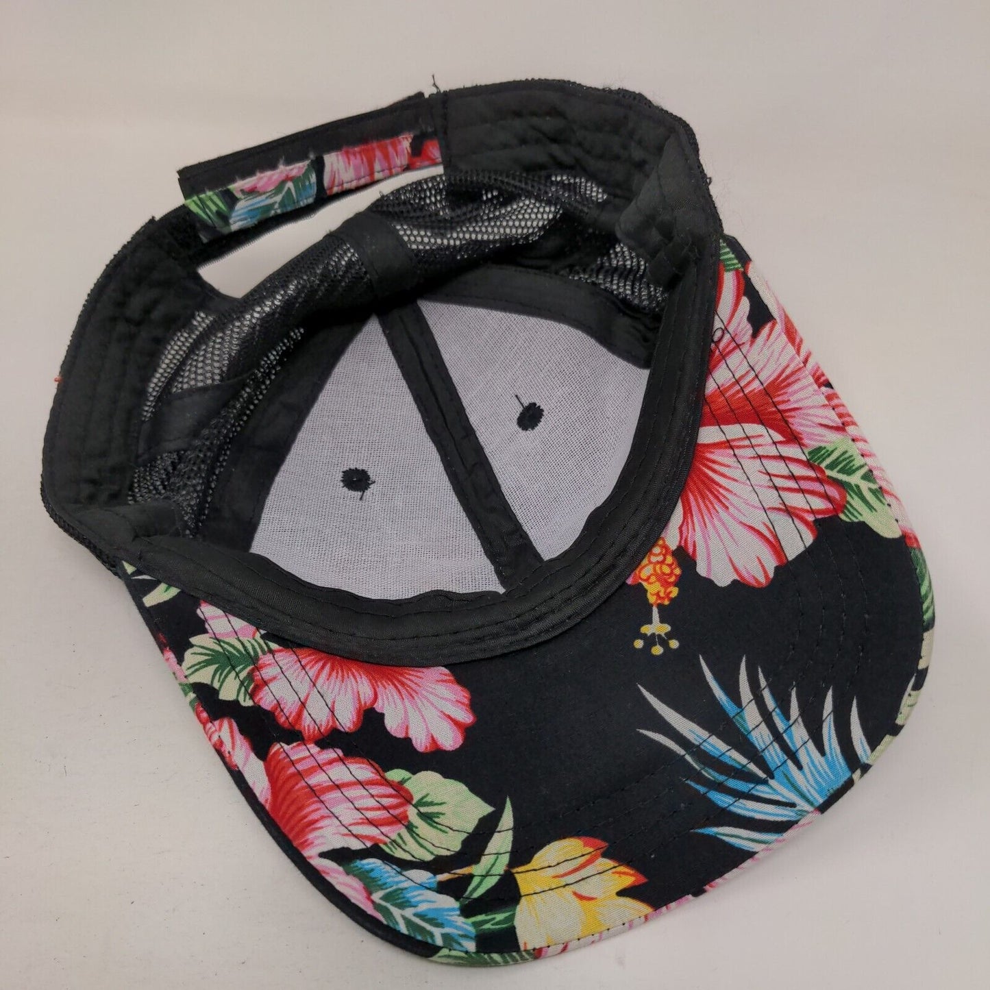 Floral Print Strapback Mesh Back Trucker Hat Multi Adjustable Hawaiian
