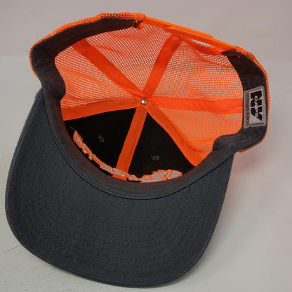 NV CAPS Trucker Hat Gray Orange One Size DirtPro Excavator Mesh Snapback hat