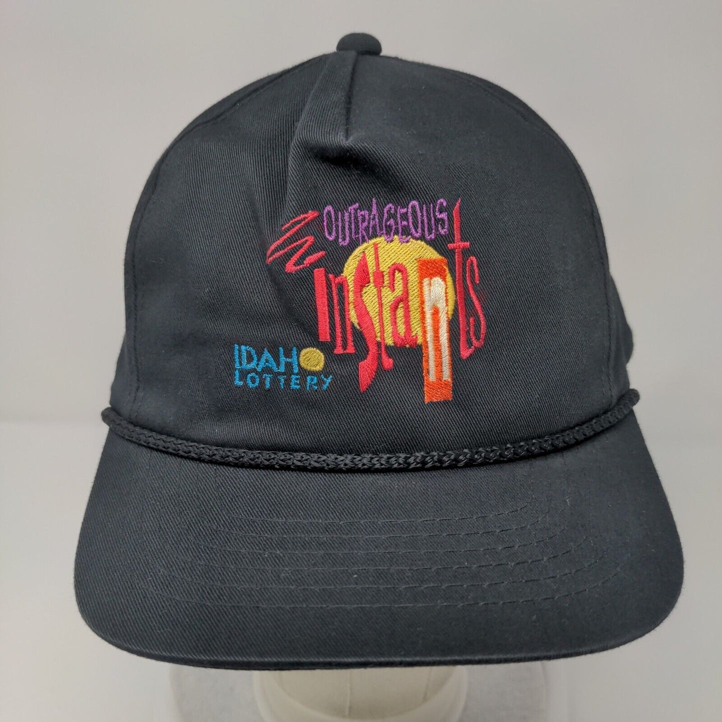 Outrageous Instants Idaho Lottery Snapback Hat Black OSFA Rope YoungAn Hat