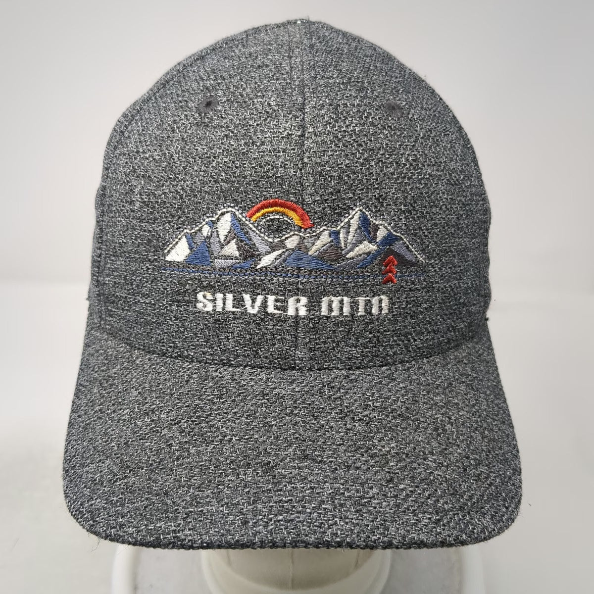 Flexfit Baseball Cap Gray M Silver Mtn Mountain Graphic Embroidered Hat