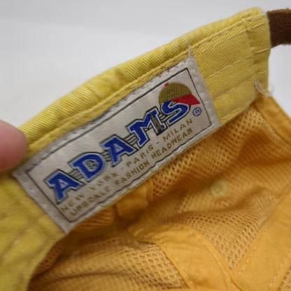 Adams Baseball Cap Yellow One Size Leather Strapback Nautical Burgee Flag Hat