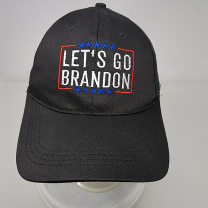 Let's Go Brandon Slideback Hat Black One Size Adjustable Embroidered Patriotic