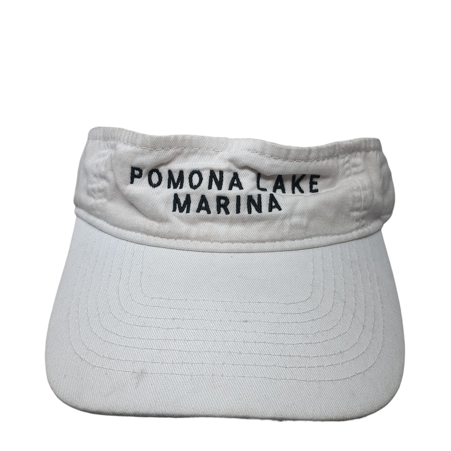 Pomona Lake Marina Sun Visor Cap White One Size Adjustable Port & Company
