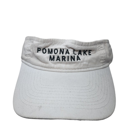 Pomona Lake Marina Sun Visor Cap White One Size Adjustable Port & Company