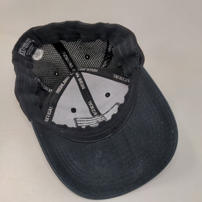 American Flag Fitted Trucker Hat Black OSFM Mesh Patriotic Highland Tactical