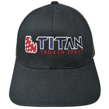 Yupoong Trucker Hat Black One Size Titan Frozen Fruit Mesh Back Snapback Logo