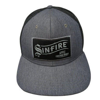 Sinfire Snapback Trucker Hat Gray One Size Adjustable Embroidered Mesh Back