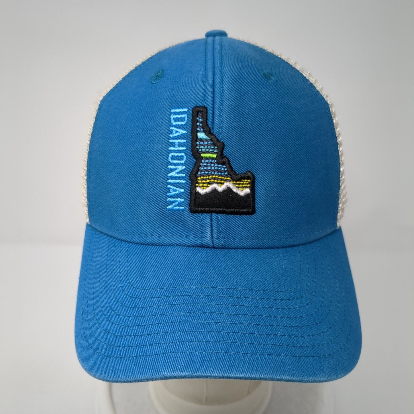 Idahonian Strapback Trucker Hat Blue One Size Adjustable Mesh Back Ouray