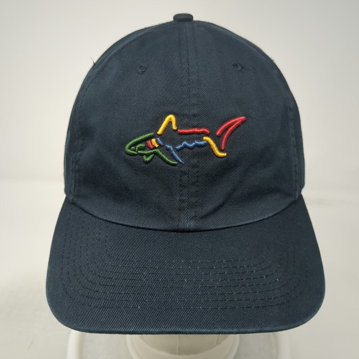 Greg Norman Baseball Cap Blue One Size Multi-Color Shark Logo Slideback Hat