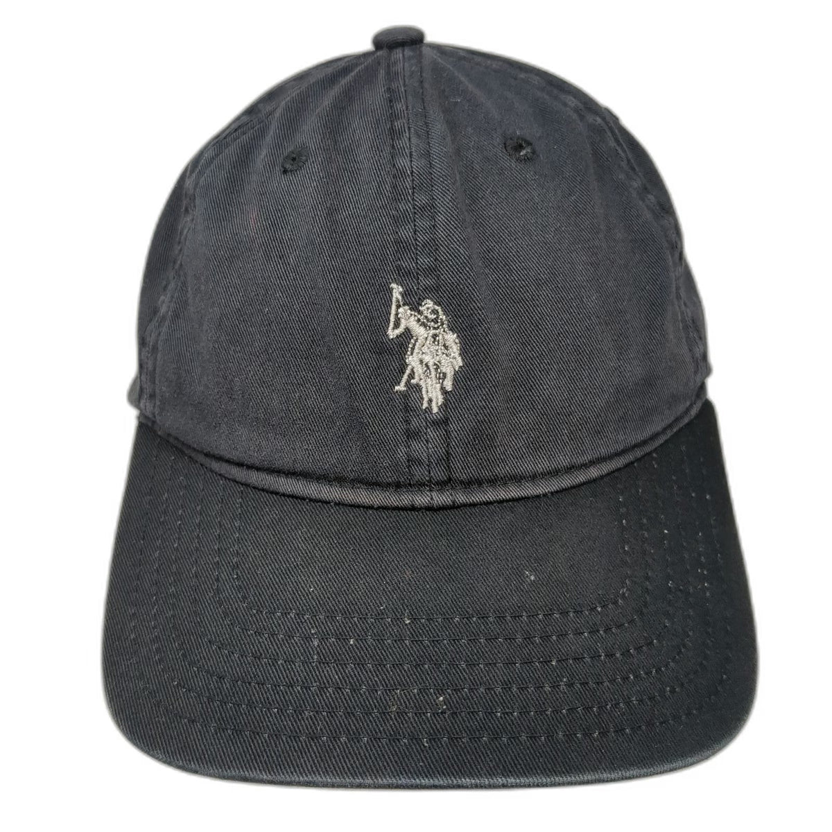 U.S. Polo Assn. Baseball Cap Black One Size Embroidered Logo Slideback Hat Flag