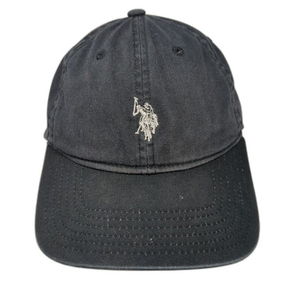U.S. Polo Assn. Baseball Cap Black One Size Embroidered Logo Slideback Hat Flag